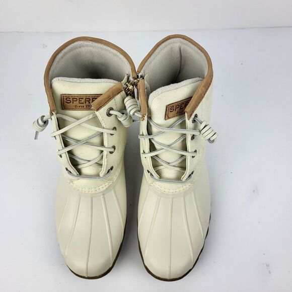 Sperry Top Sider Saltwater Wool Ivory Snow Rain Duck Boots - Picture 12 of 13